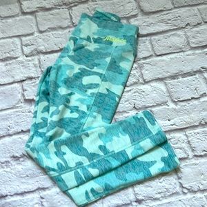 Justice warm leggings lined Camo aqua